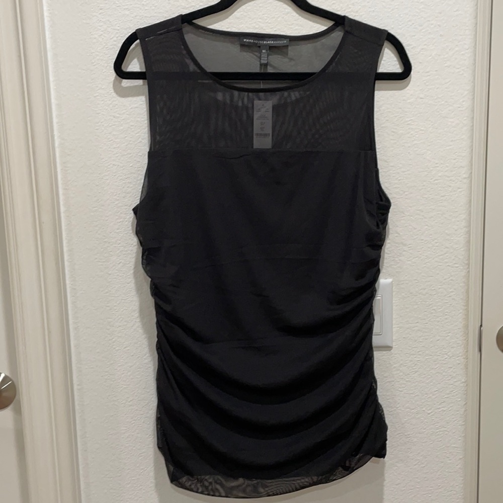 Ruched Mesh Tank Top